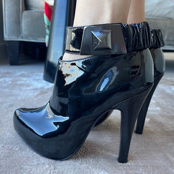 Black Vinyl Booties - Picture 2 of 8